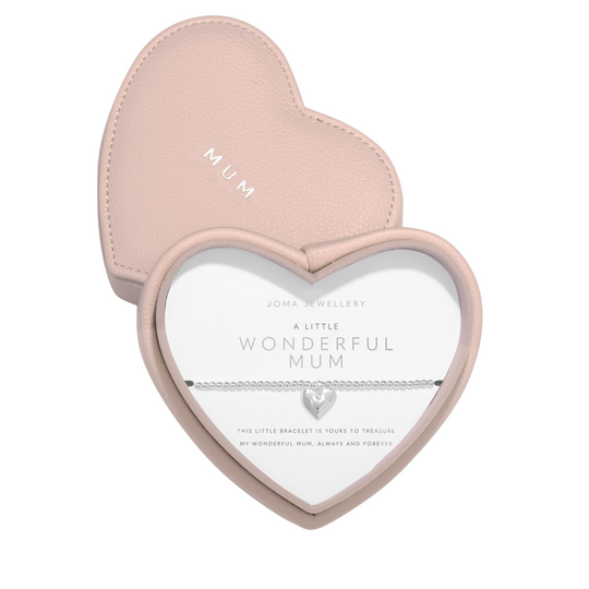 A Little Heart Jewellery Box 'Wonderful Mum' Bracelet | Silver Plated