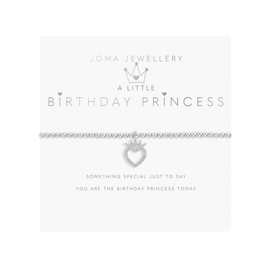 Children's A Little 'Birthday Princess' Bracelet | Silver Plated