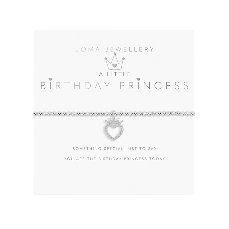 Children s A Little Birthday Princess Bracelet Silver Plated