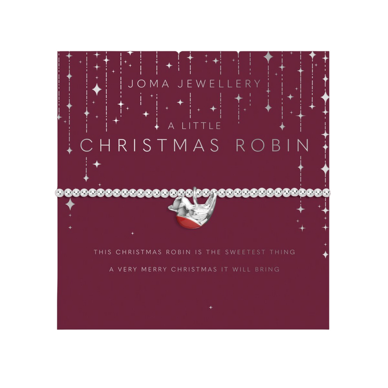 Children's A Little 'Christmas Robin' Bracelet | Silver Plated