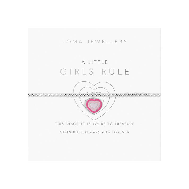 Children's A Little 'Girls Rule' Bracelet | Silver Plated