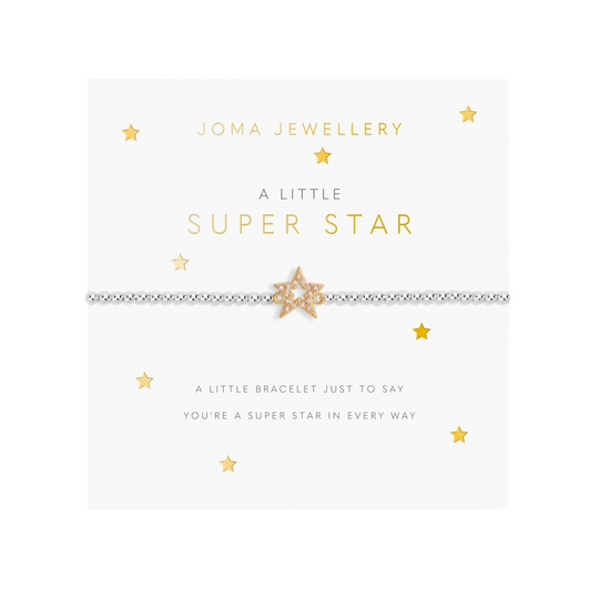 Children's A Little 'Super Star' Bracelet | Silver/Gold Plated