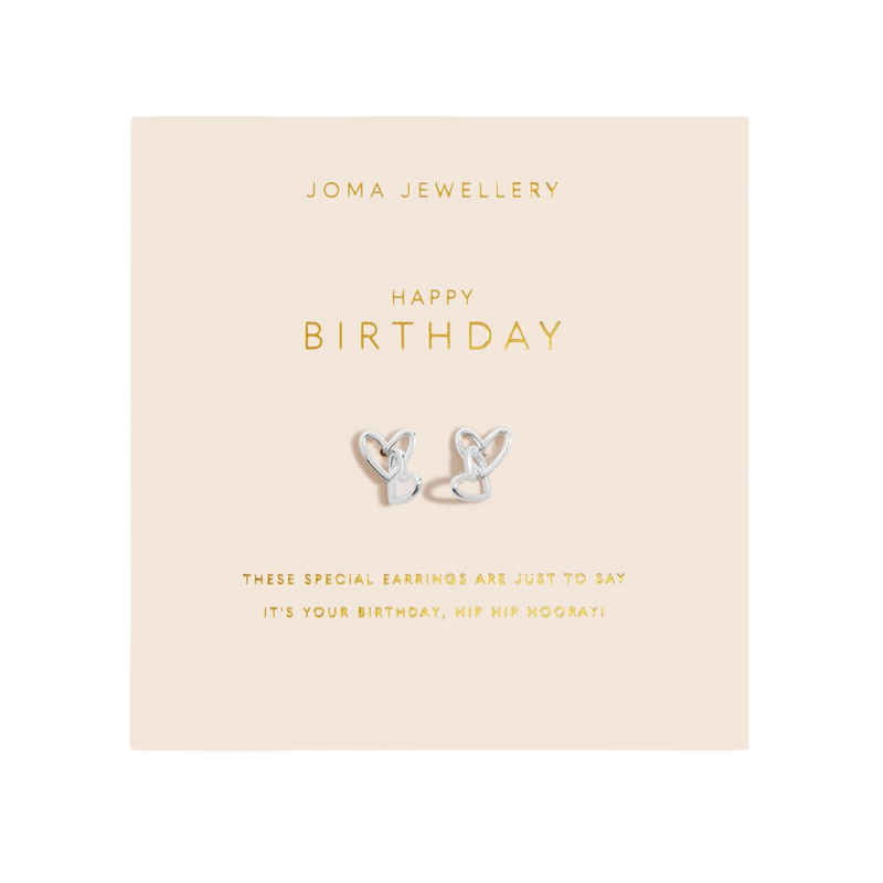 Forever Yours 'Happy Birthday' Earrings | Silver Plated