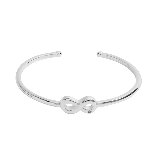 Infinity Bangle Bracelet Bar | Silver Plated