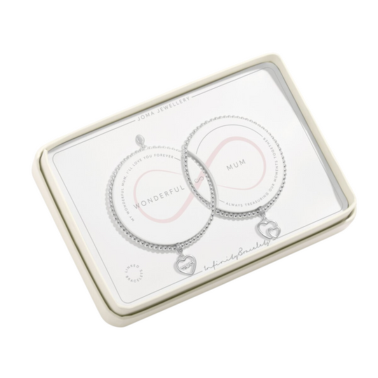 Infinity 'Wonderful Mum' Linked Bracelets | Silver Plated