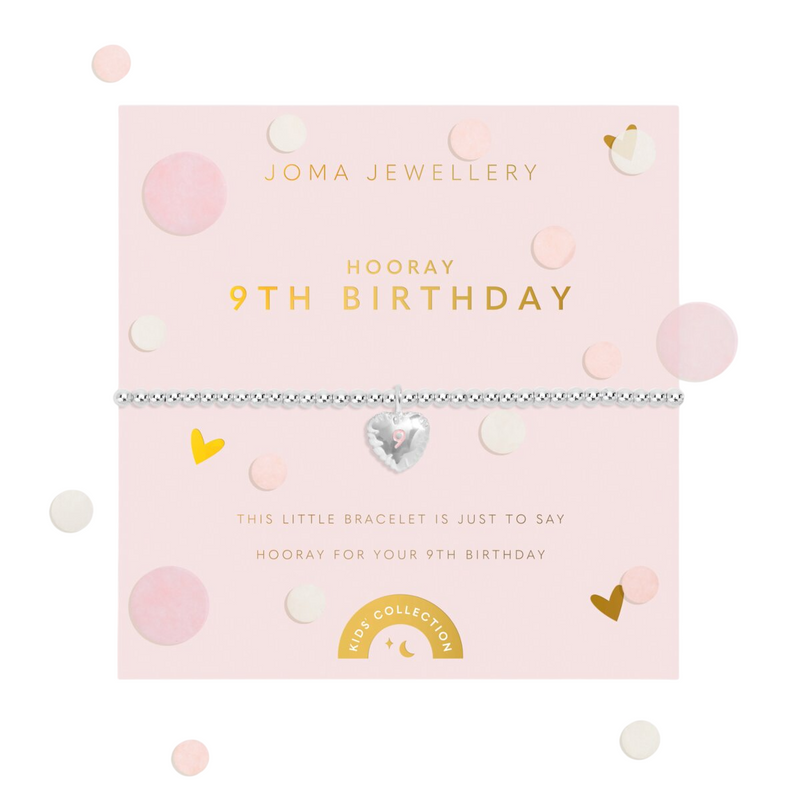 Kids' Confetti A Little '9th Birthday' Bracelet | Silver Plated