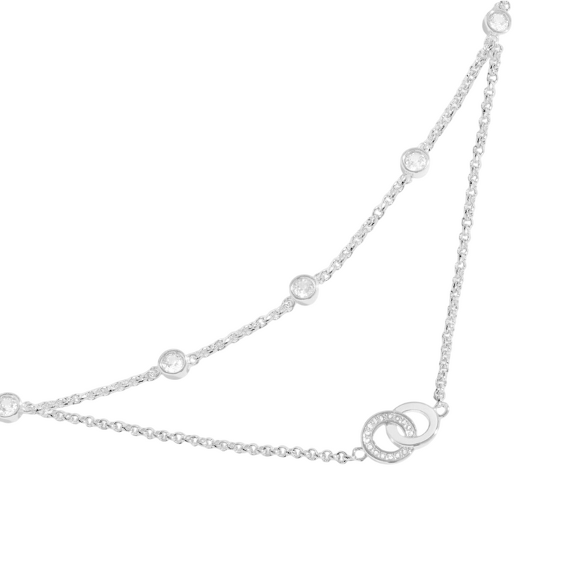 Lumia Linked Circles Necklace | Silver Plated