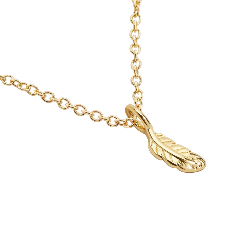 Mini Charms Feather Necklace | Gold Plated