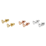 Mini Charms Heart Earring Set | 3 Piece | Silver, Gold & Rose Gold Plated