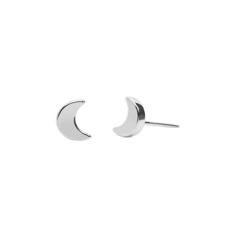 Mini Charms Moon Earrings | Silver Plated