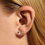 Mini Charms Moon Earrings | Silver Plated