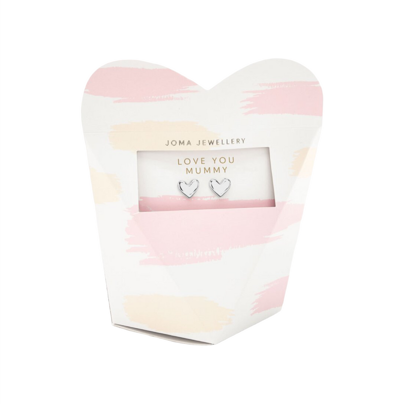 Mother's Day From the Heart Gift Box | 'Love You Mummy' Earrings | Silver Plated