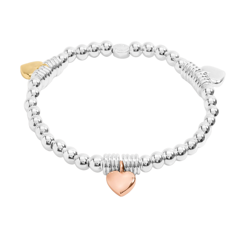 Multi Heart Bangle Bracelet Bar | Silver, Gold & Rose Gold Plated