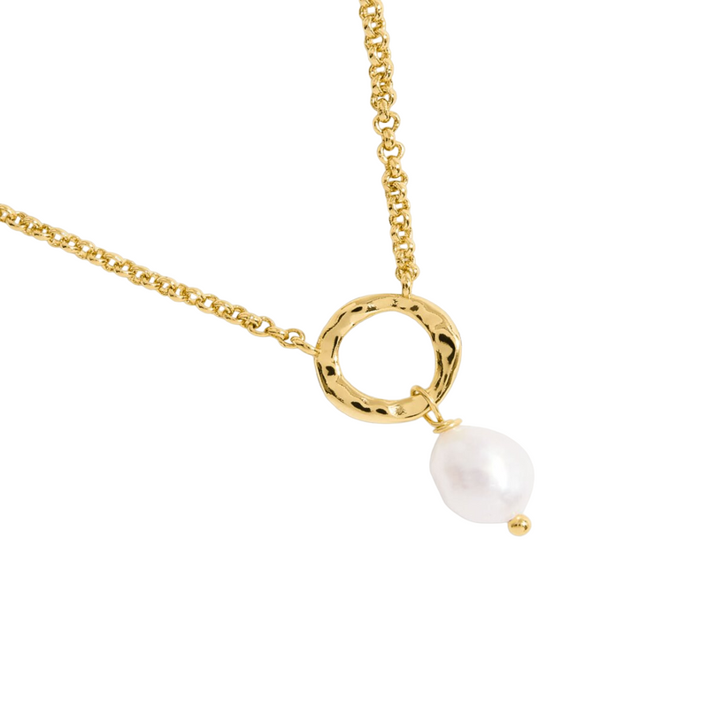 Solaria Baroque Pearl CZ Necklace | Gold Plated