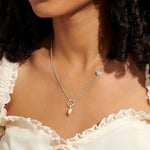 Solaria Baroque Pearl CZ Necklace | Silver Plated