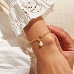 Solaria Baroque Pearl Loop Bracelet | Gold Plated