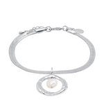 Solaria Baroque Pearl Pendant Bracelet | Silver Plated