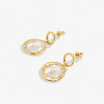 Solaria Baroque Pearl Pendant Hoop Earrings | Gold Plated