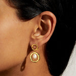 Solaria Baroque Pearl Pendant Hoop Earrings | Gold Plated