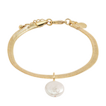 Solaria Coin Pearl Bracelet | Gold Plated
