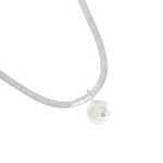 Solaria Coin Pearl Necklace | Silver Plated