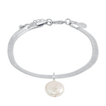Solaria Coin Pearl Bracelet | Silver Plated