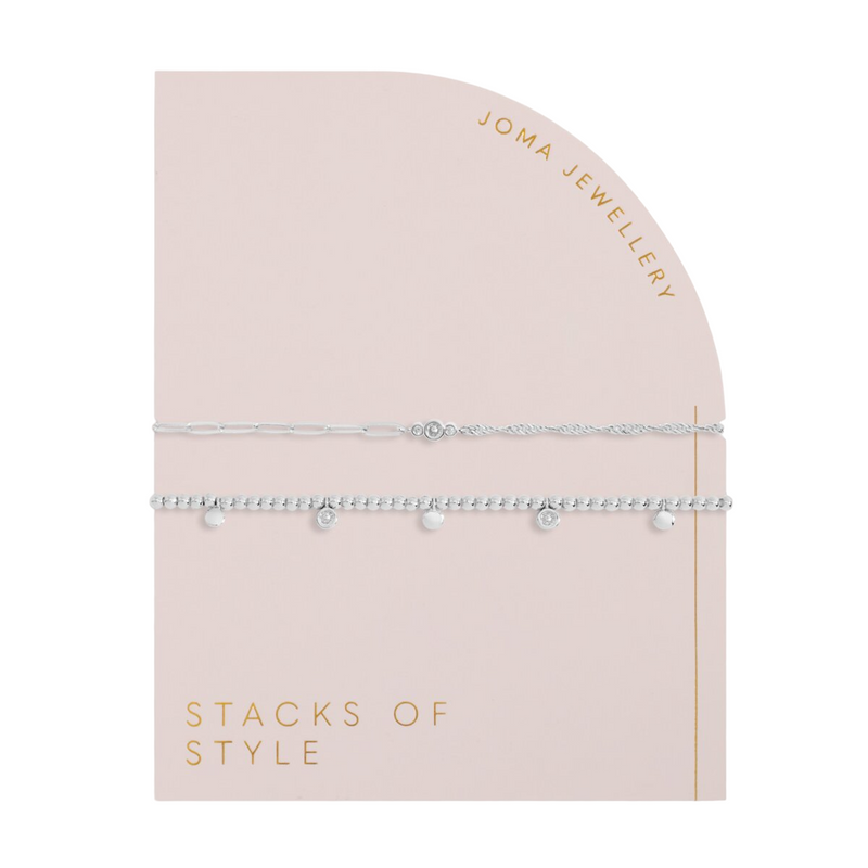 Stacks of Style Bracelets | Set of 2 | Silver Plated