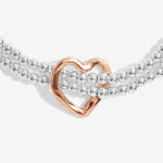 Twist Heart Bracelet Bar | Silver & Rose Gold Plated