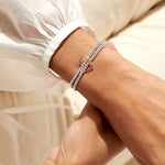 Twist Heart Bracelet Bar | Silver & Rose Gold Plated