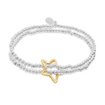 Twist Star Bracelet Bar | Silver & Gold Plated