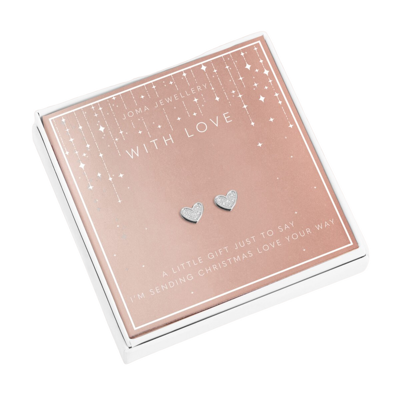 'With Love' Christmas Earrings | Silver Plated
