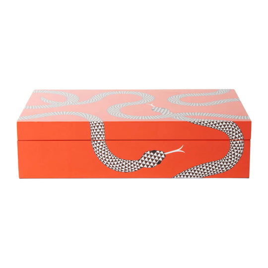 Eden Snakes Lacquer Box | Orange | Large