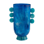 Mustique Disc Urn Vase | Blue | 26cm
