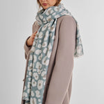 Abstract Floral Print Scarf | Grey