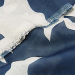 Abstract Floral Print Scarf | Navy & Off White