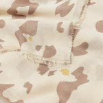 Abstract Flower Foil Print Scarf | Light Taupe & Gold