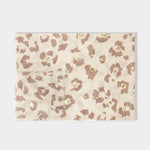 Abstract Flower Foil Print Scarf | Light Taupe & Gold