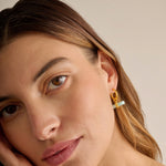 Azura Waterproof T-Bar Hoop Earrings | Gold Coated