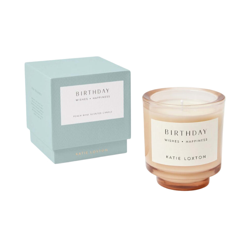 'Birthday' Sentiment Candle | Peach Rose & Sweet Mandarin