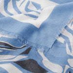 Blossom Print Foil Scarf  | Cornflower Blue