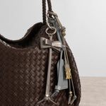 Bow Bag Charm Keyring | Dreamer | Silver Mink & Pewter Sparkle