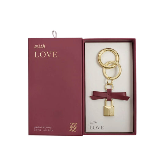 Bow Padlock Boxed Keyring | Cherry