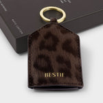 Boxed Leopard Print Photo Keyring | Bestie | Chocolate