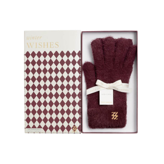 Boxed Soft Knit Gloves | Cherry