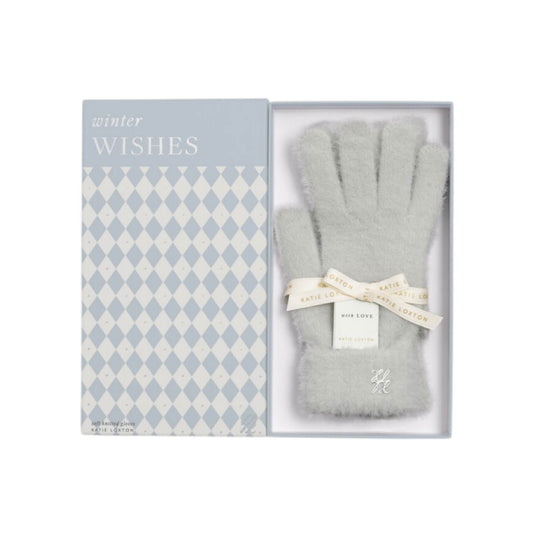 Boxed Soft Knit Gloves | Pale Grey