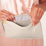 Bridal 'Maid of Honour' Secret Message Pouch | Metallic White