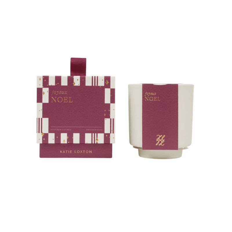 Ceramic Sentiment Candle | Joyeux Noel | Frosted Pine & Cedarwood