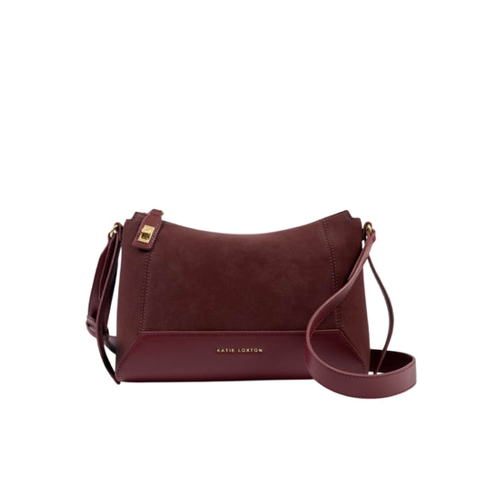 Charlbury Suedette Crossbody Bag | Cherry