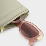 Clip-On Vegan Leather Sunglasses Case | Green Mist