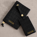 Faux Croc Travel Passport Cover | Say Yes To Adventures | Black